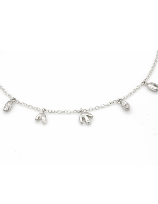 Kharys jewerly icicle charms organic shaped sterling silver necklace